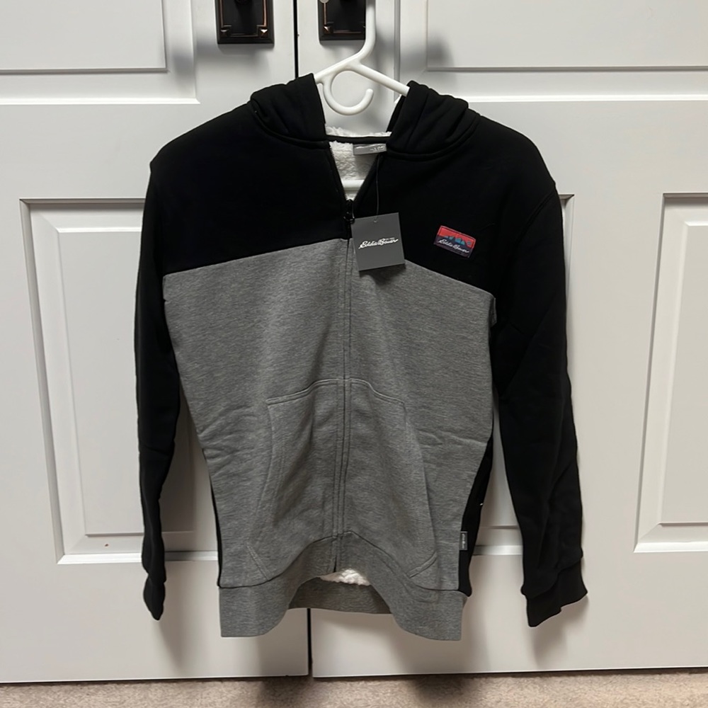 Eddie Bauer fleece-lined full zip hoodie NWT Size 14 (L)